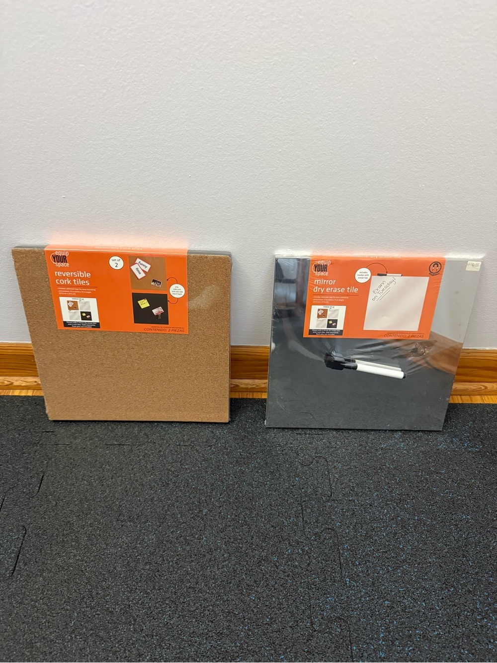 Equip Your Space Cork & Mirror Dry Erase Tiles 4 Pc Set